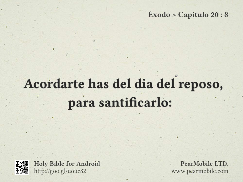 Éxodo, Capítulo 20:8